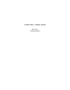 Caribou Coffee – Company Analysis