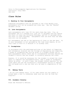 Class Rules - School of Computing and Information Sciences
