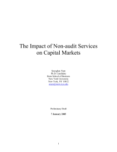 The Impact of Non-audit Services on Capital Markets