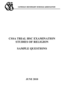 The 2009 HSC examination in Studies of Religion represented a