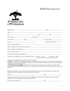 KidScience Application Form - Pittsburgh Zoo and Aquarium