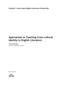 Approaches to Teaching Cross-cultural Identity in English Literature