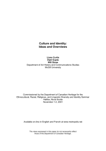 Culture and Identity: Ideas and Overviews