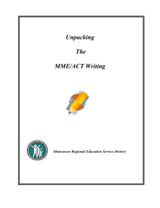 Unpacking the MME/ACT Writing