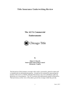The ALTA Commercial Endorsements