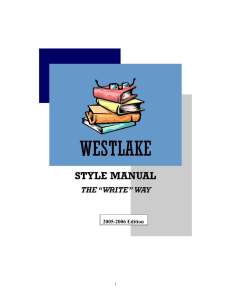 Style Manual - The "Write" Way (MS Word)