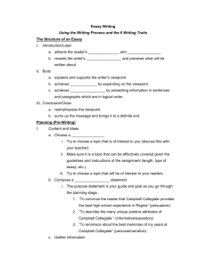 Essay Writing (process and traits).