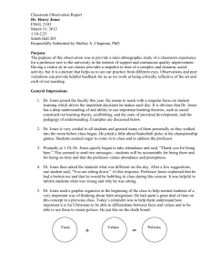 08 Classroom Observation Report Henry Jones