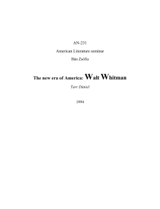 Walt Whitman - daniel tarr