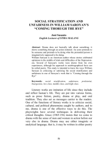 social stratification and unfairness in william saroyan`s