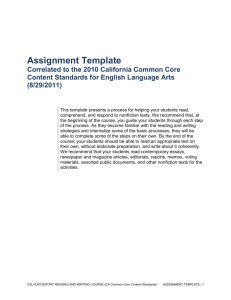 ERWC Assignment Template