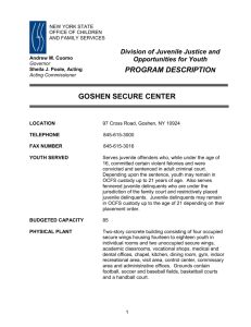 Goshen Secure Center - Program Description