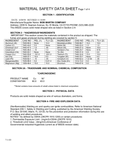 Constantan MSDS - Bob Martin Company