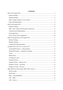 Business Strategy Further Examples Document