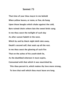 Shakespeare On The Platform 2014 Set Sonnet #73