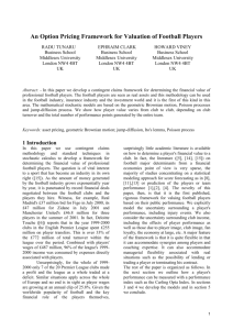 An Option Pricing Framework for Valuation of Football Players