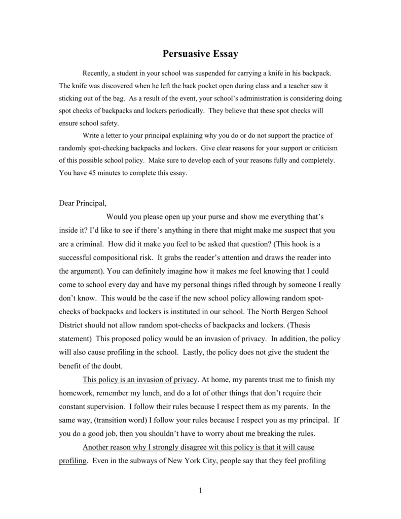 Persuasive Essay