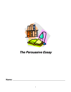 Persuasive Essay Writing Packet