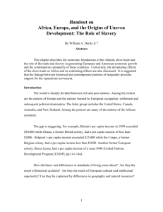 Africa, Europe, and the Origins of Uneven Development: The Role of