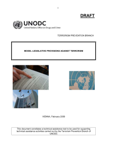 Draft Law against Terrorism - United Nations Office on Drugs and