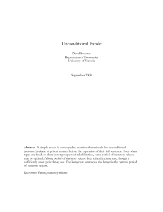 Unconditional Parole.. - University of Victoria