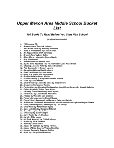 The Bucket List - Upper Merion Area School District