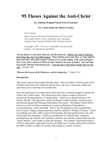 95 Theses Against the Anti-Christ - The Official Fathers` Manifesto