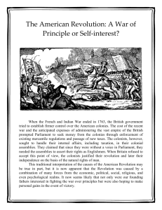 The American Revolution: A War of Principle or Self