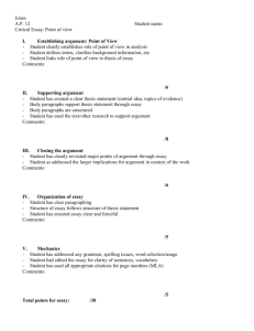 Point of view essay