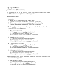 Self-Paper Outline for Theories of Personality