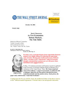 October 18, 2004 PAGE ONE Stock Characters As Two Economists