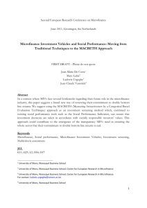 Microfinance Investment Vehicles and Social Performance: Moving