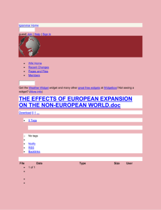 tgiammar - THE EFFECTS OF EUROPEAN EXPANSION ON THE