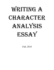 Character Analysis Essay (165 points)