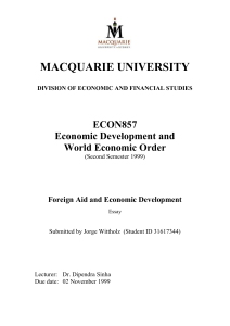 Foreign Aid and Economic Development - Student-online