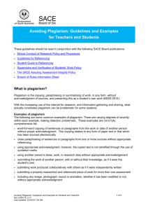 Avoiding plagiarism - guidelines for teachers and students