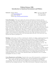 American Government Syllabus (PLSC 1320)