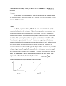 Sample Formal Laboratory Report for Physics on the Picket Fence Lab