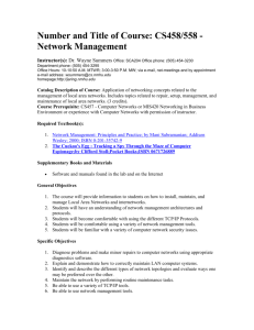 CS458/558 - Network Management