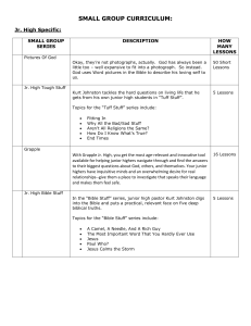 SMALL GROUP CURRICULUM: Jr. High Specific: SMALL GROUP