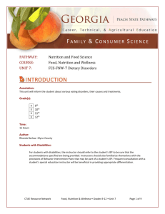 Unit 7 Dietary Disorders - Instructional Resources