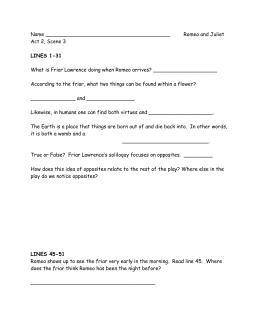 Thesis Essay Act Ii Scene Iii Questions Compare And Contrast Essay High School And College also College English Essay Topics Essay On Characterization Joshua Park F Friar Lawrence Is One Of Essay Writing Paper