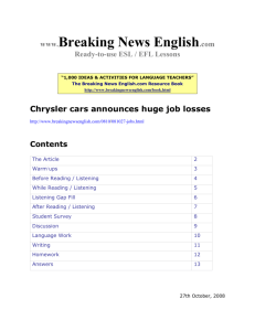 Chrysler cars announces huge job losses