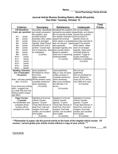 Developmental Psychology Genogram Summary Paper Rubric