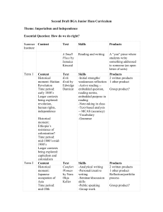 Second Draft BGA Junior Hum Curriculum - btrhistory