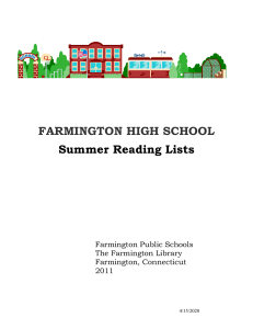 Summer Reading Lists - Farmington Public Schools