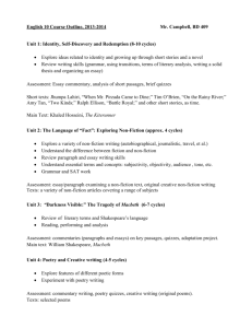 English 9 Course Outline, 2012-2013