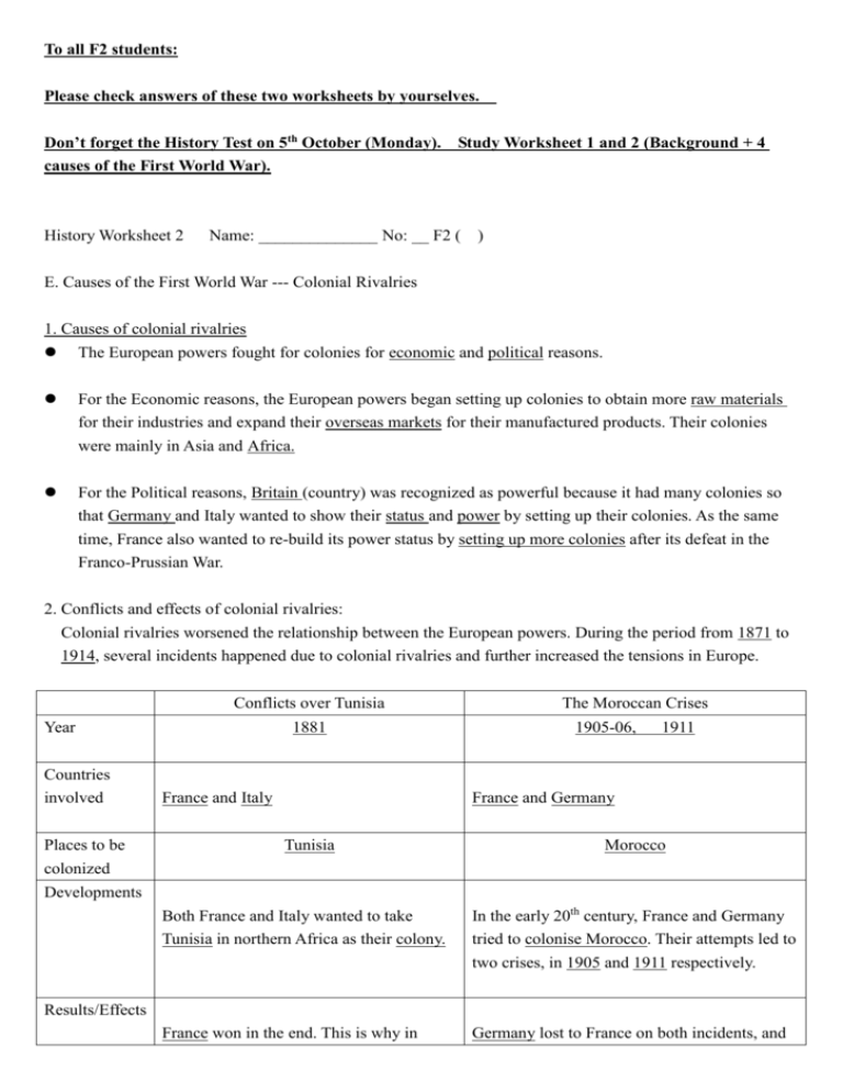 History Worksheet 2 With Answers doc