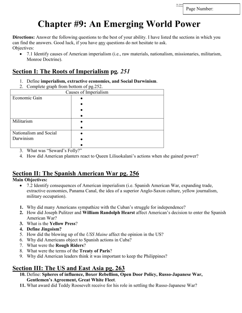 21+ Chapter 10 section 1 imperialism and america worksheet answer key Free Download