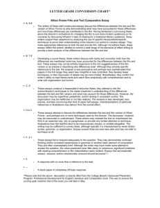 Ethan Frome Film and Text Comparative Essay Rubric